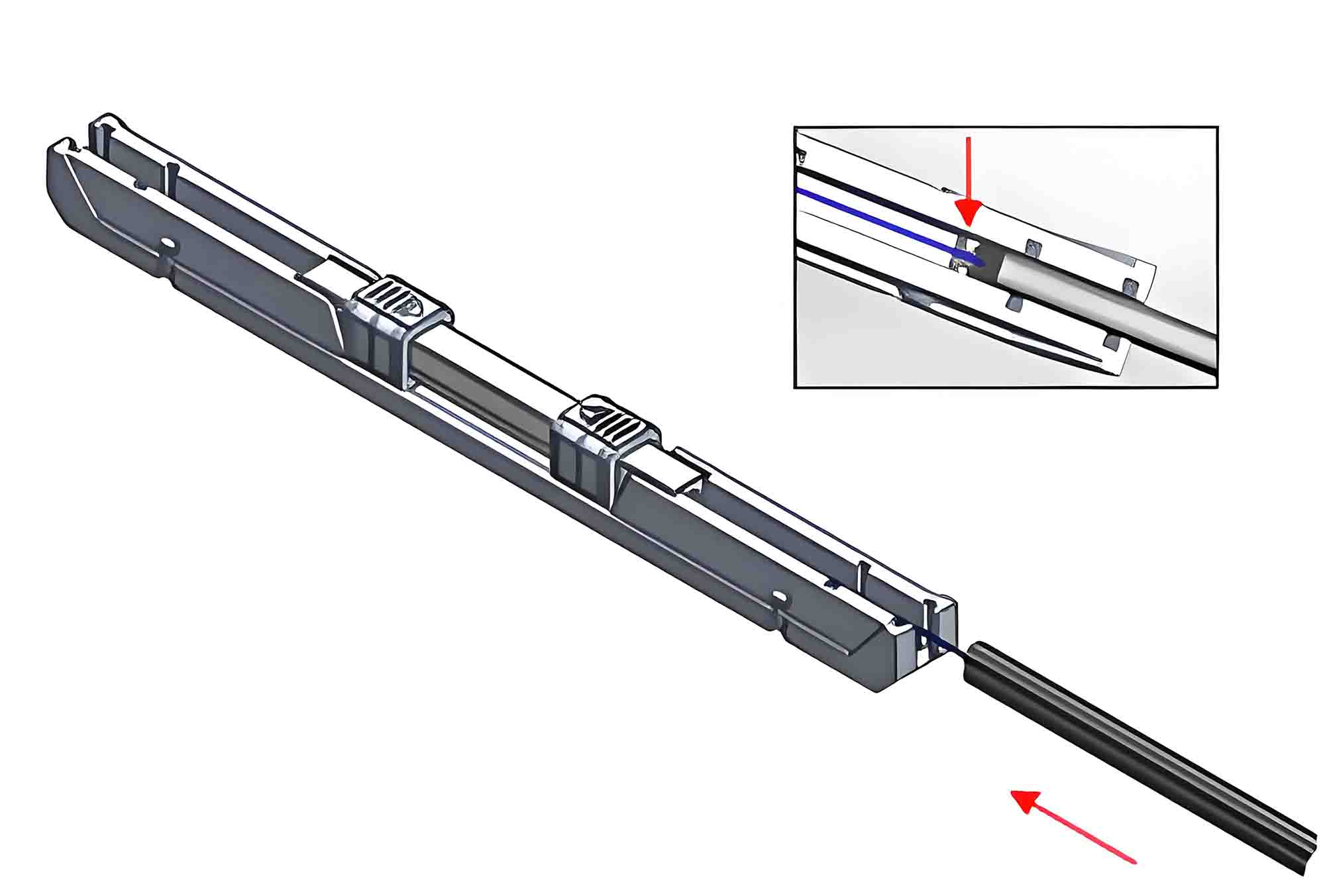 5.Put the fiber into mechanical splicer, the cable jacket close to the block