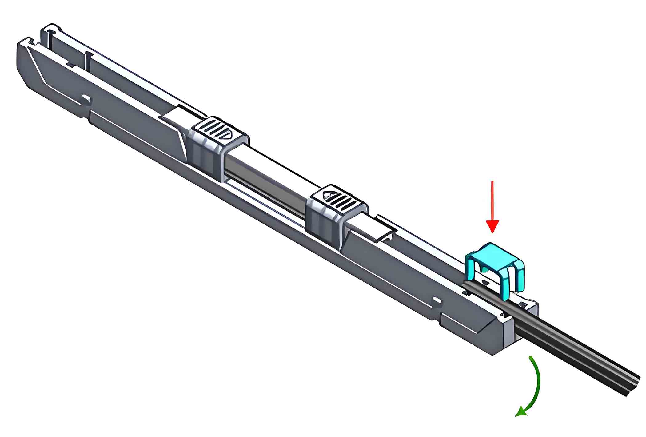 6.Bend the cable prevent cable slide out; and take out the buckle, press it, then tight the cable