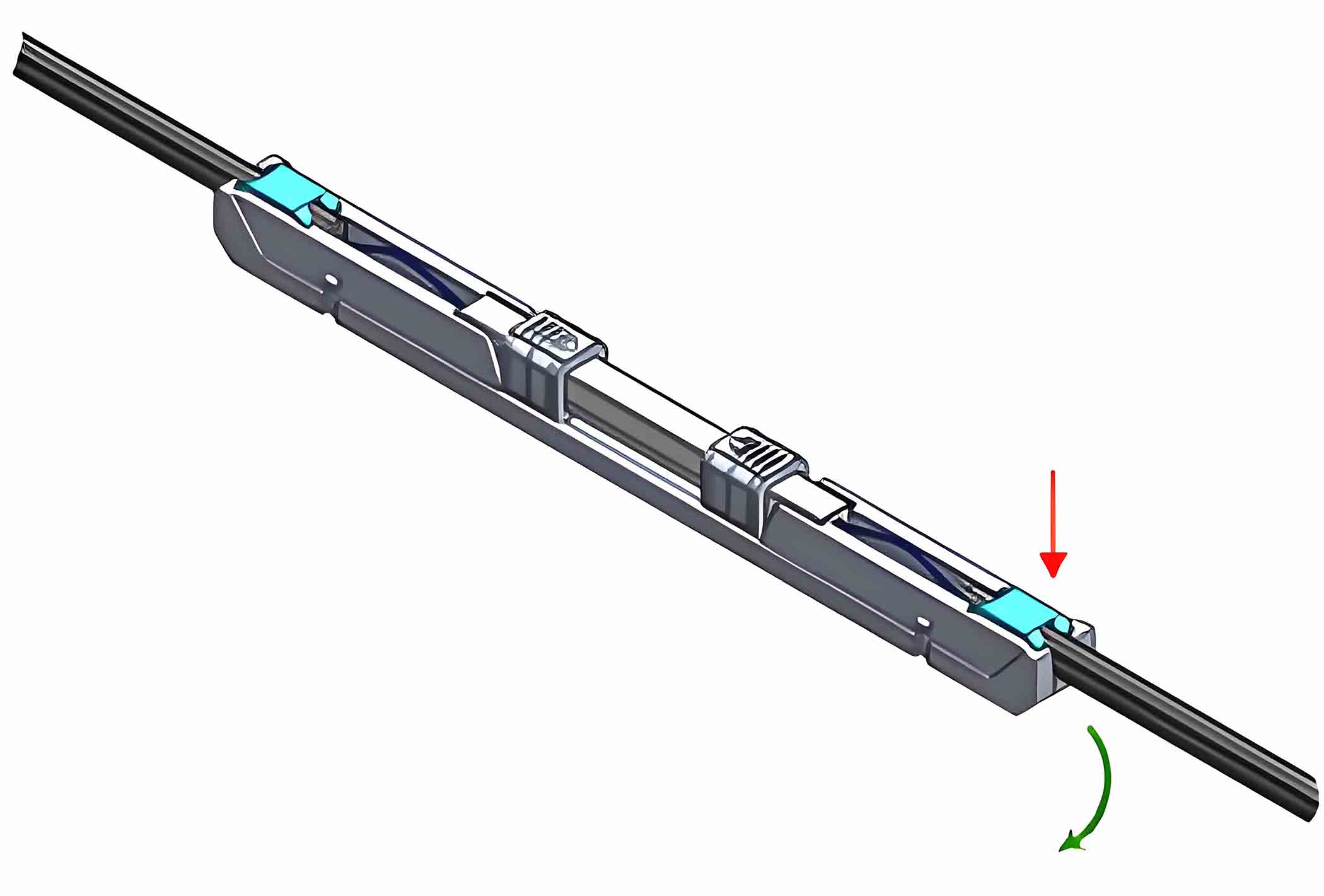 9.Bend the cable prevent the cable slide out, and take out the buckle, press it, then tight the cable